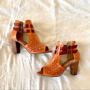 Anthropologie Farylrobin Open-Toed Booties Sz 8
